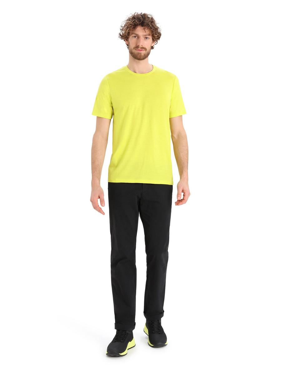 Koszulki Icebreaker Merino Tech Lite II Krótkie Sleeve Tee Męskie Żółte | PL 1783SGLO